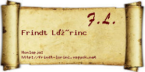 Frindt Lőrinc névjegykártya